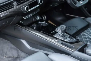 ชุดคอนโซลภายใน Carbon Fiber Audi A5 แบบเงา
