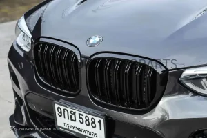 กระจังหน้า BMW G01 X3/G02 X4 เส้นคู่ สีดำเงา