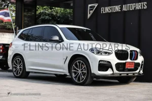 กระจังหน้า BMW G01 X3/G02 X4 เส้นคู่ สีดำเงา พร้อมแถบสามสี