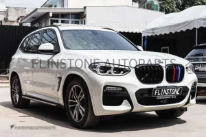กระจังหน้า BMW G01 X3/G02 X4 เส้นคู่ สีดำเงา พร้อมแถบสามสี