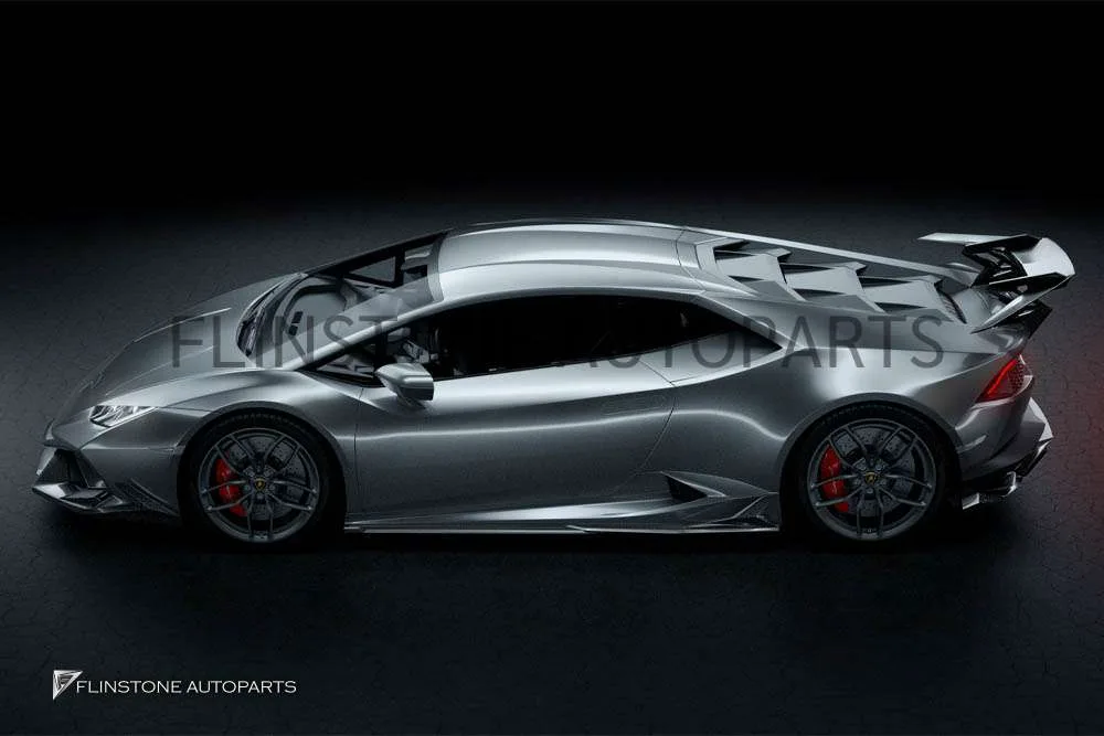 สเกิร์ตข้าง Carbon Fiber Lamborghini HURACAN LP610-4 ทรง Zacoe