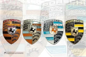 โลโก้ฝากระโปรงหน้า Porsche Crest Hood Emblem