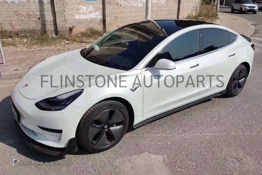 สเกิร์ตข้าง Carbon Fiber Tesla Model 3 ทรง Vorsteiner