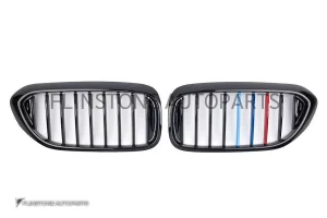 กระจังหน้า BMW G30 เส้นเดี่ยว สีดำเงา พร้อมแถบสามสี