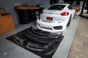สปอยเลอร์ Carbon Fiber ทรง GT4 สำหรับ Porsche 981 Cayman