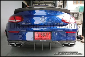 C63s Coupe Mode Carbon Fiber Rear Diffuser