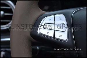 ครอบปุ่มบนพวงมาลัย Benz สีโครมด้าน 12 ปุ่ม ปี 2015 ขึ้นไป