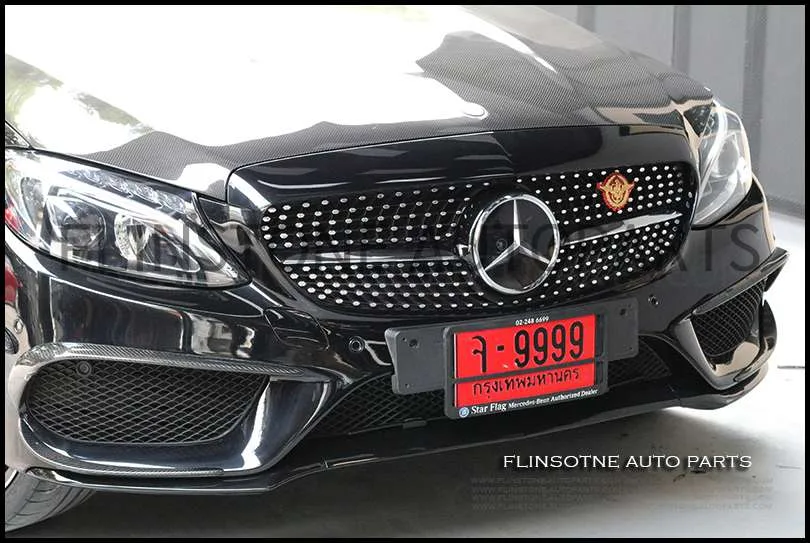 ลิ้นหน้า W205 C-Class สีดำเงา