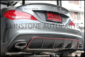 CLA Racespec Carbon Fiber Rear Diffuser [ใส่กับปลายท่อเดิม] Red Edition