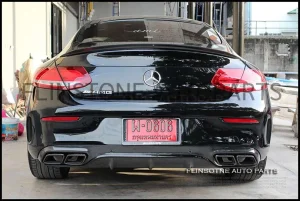 BOCADESIGN C63 Coupe AMG Carbon Fiber Diffuser + Tailpipe [Night Package]