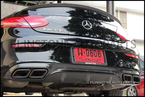 BOCADESIGN C63 Coupe AMG Carbon Fiber Diffuser + Tailpipe [Night Package]