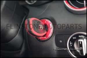 วงแหวนครอบปุ่มสตาร์ตรถ สีแดง AMG