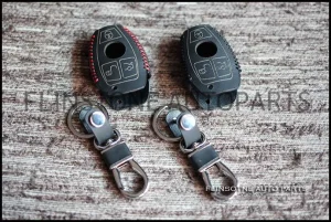 ซองกุญแจ Benz เย็บด้ายรุ่น 3 ปุ่มพร้อมพวงกุญแจ