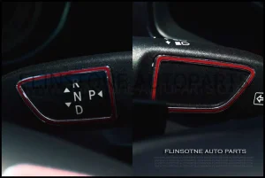 ชุดโครเมี่ยมครอบเกียร์มือ W176 A-Class สีแดง