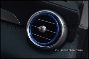ชุดวงแหวนครอบแอร์สีน้ำเงิน 5 ชิ้น วงใหญ่ W205 C-Class