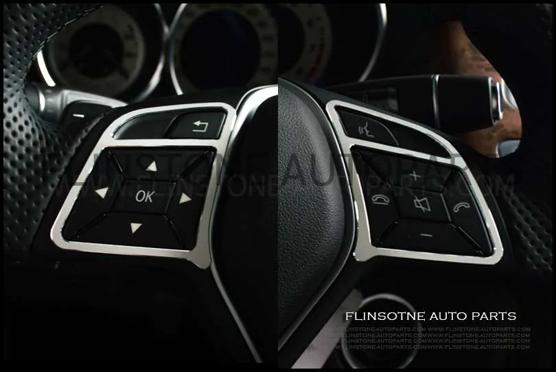 ชุดครอบปุ่มพวงมาลัย สีเงิน GLA