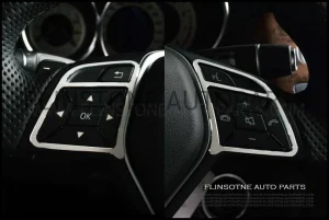 ชุดครอบปุ่มพวงมาลัย สีเงิน CLA