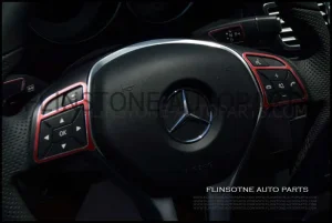ชุดครอบปุ่มพวงมาลัย สีแดง CLA
