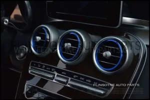 ชุดวงแหวนครอบแอร์น้ำเงิน 5 ชิ้น W205 C-Class