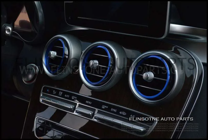 ชุดวงแหวนครอบแอร์น้ำเงิน 5 ชิ้น W205 C-Class