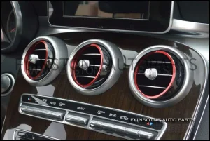 ชุดวงแหวนครอบแอร์สีแดง 5 ชิ้น W205 C-Class