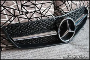 W207 E-Class Coupe Matte Black-Chrome Grille [SL-Style]