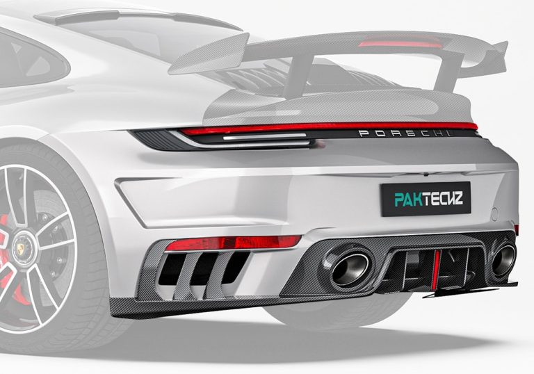กันชนหลังพร้อมดิฟฟิวเซอร์คาร์บอนไฟเบอร์ Porsche 992 Turbo S PAKTECHZ