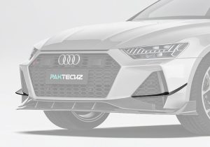 Audi RS7 (C8) equipped with carbon fiber front canards, emphasizing bold and aggressive styling upgrades