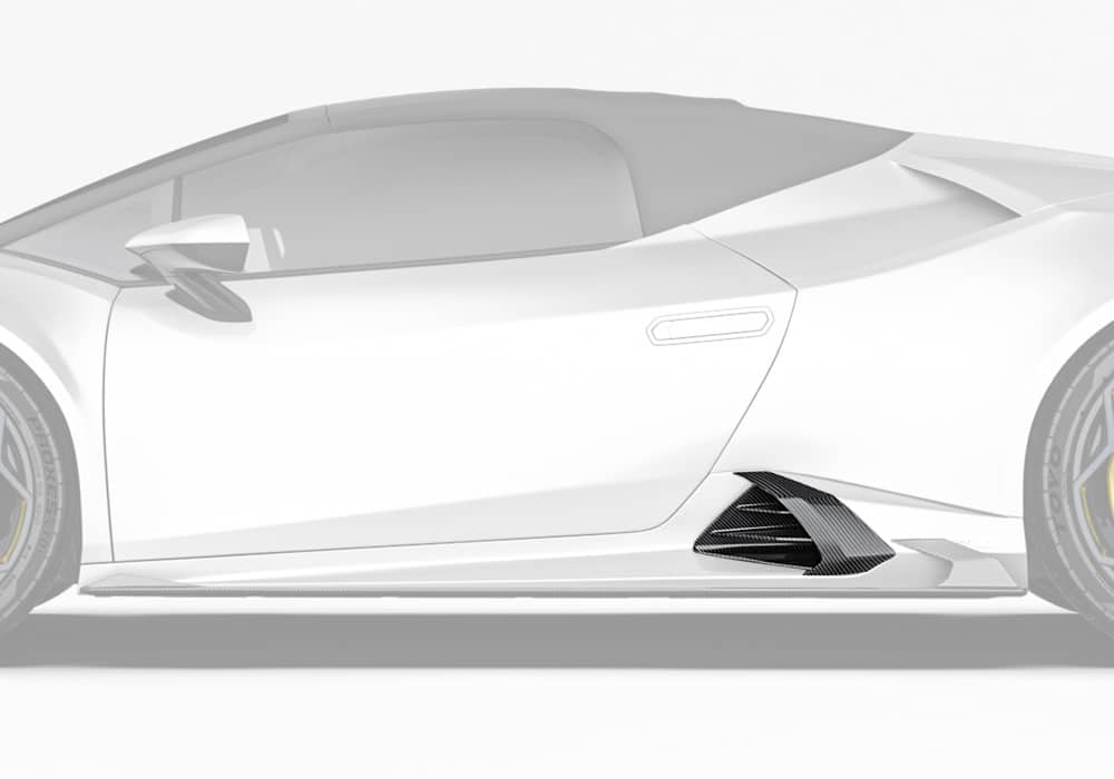 ครอบช่องลมสเกิร์ตข้างคาร์บอนไฟเบอร์ Lamborghini Huracan EVO PAKTECHZ