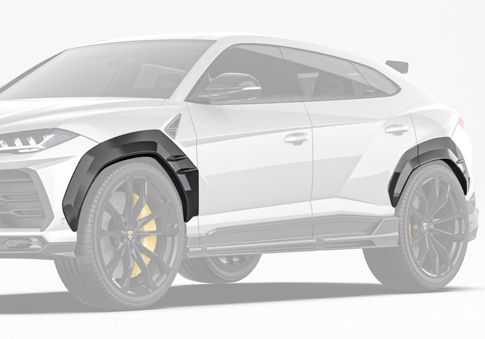 Lamborghini Urus with Carbon Fiber Fender Flares enhancing the SUV’s bold and sporty side profile