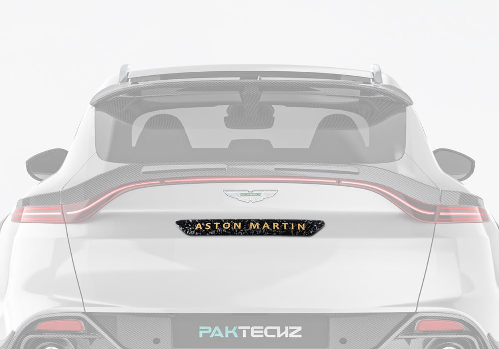 Aston Martin DBX with Carbon Fiber Tailgate Trim Panel adding elegant rear detailing