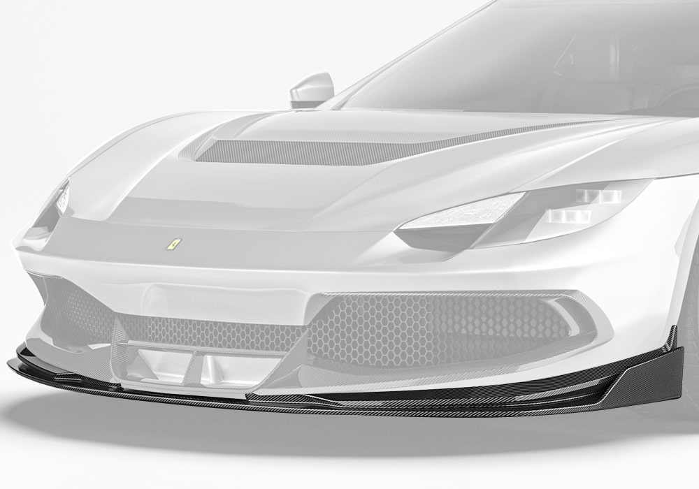 Ferrari 296 GTB equipped with Carbon Fiber Front Lip for a sleek, race-inspired look