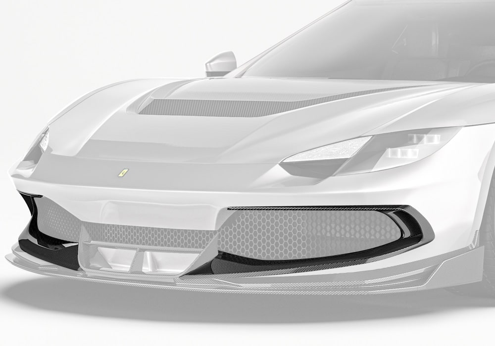 Ferrari 296 GTB featuring Carbon Fiber Front Canards for aerodynamic styling and performance