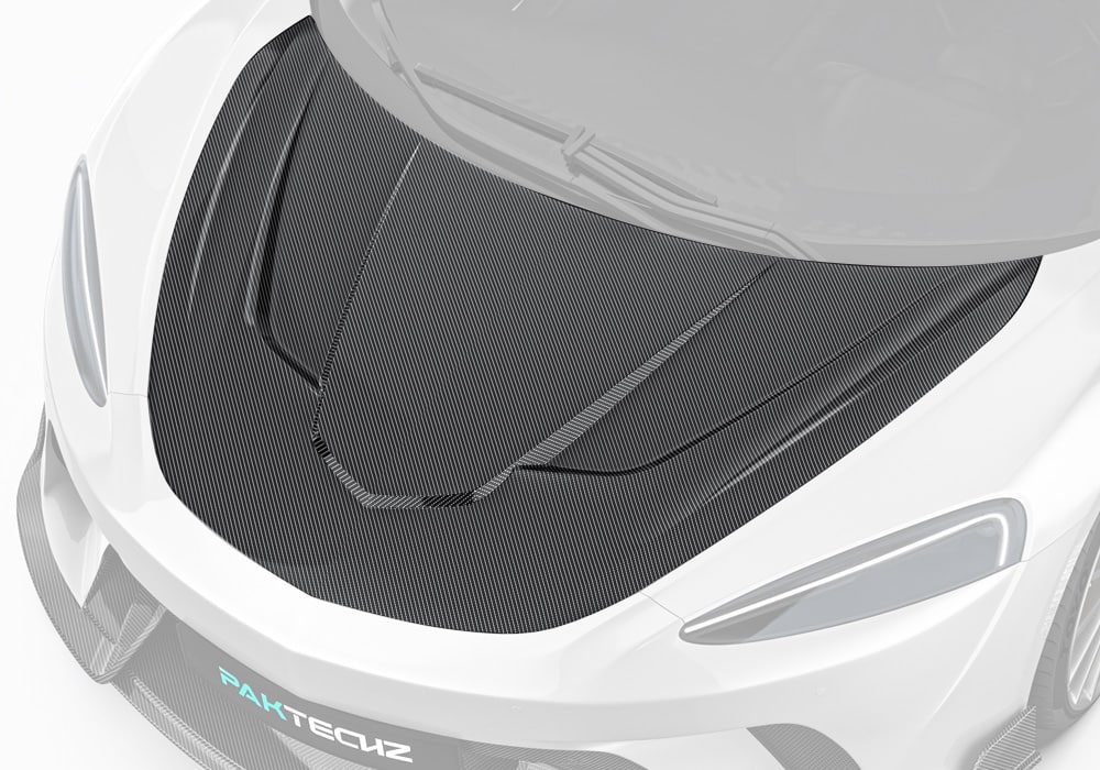 McLaren GT showcasing the carbon fiber hood’s aggressive styling and sleek integration with the rest of the vehicle