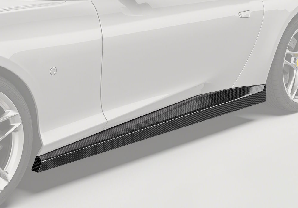 Ferrari Roma with Carbon Fiber Side Skirts seamlessly integrated along the side profile
