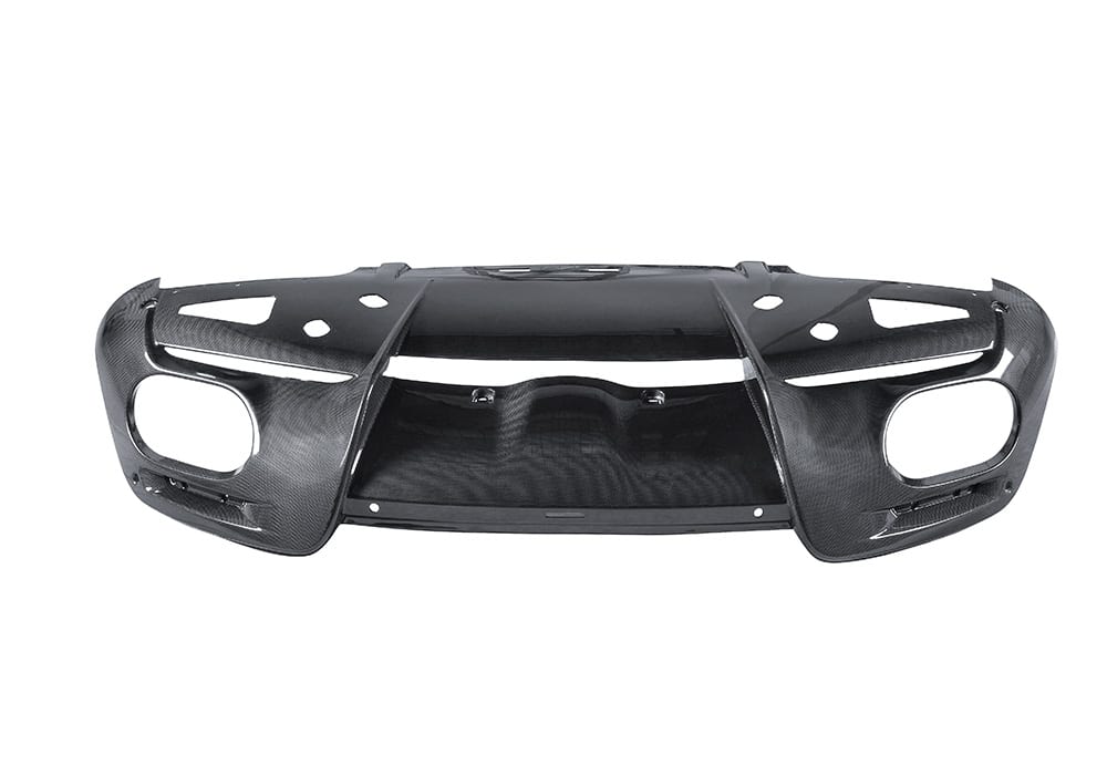 Rear view of Ferrari Roma with Carbon Fiber Rear Diffuser seamlessly fitted for improved aerodynamics and styling