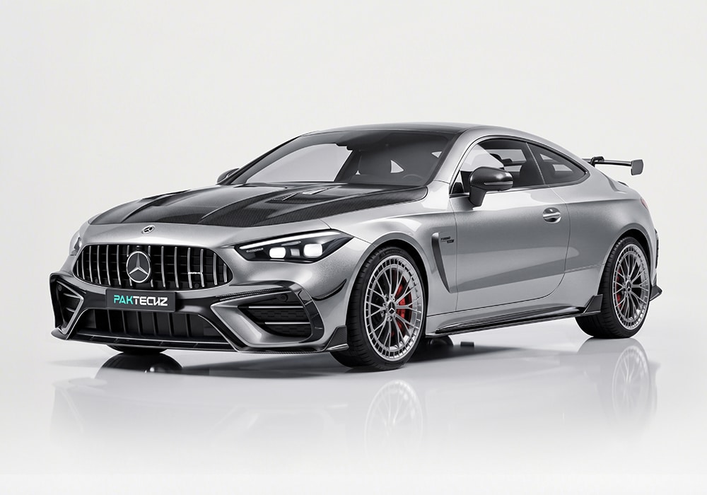 Benz AMG CLE53 equipped with our full Carbon Fiber Aero Kit, including front lip, side skirts, rear diffuser, spoiler, and canards. The perfect blend of performance-inspired styling and lightweight construction.