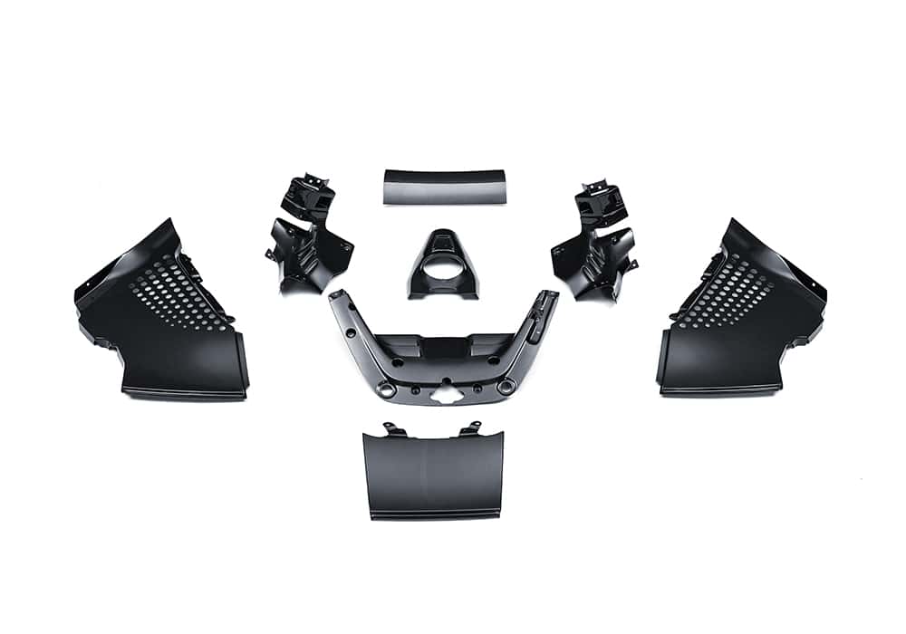 Ferrari SF90 Spider engine bay upgraded with precision-engineered Carbon Fiber Engine Bay Covers