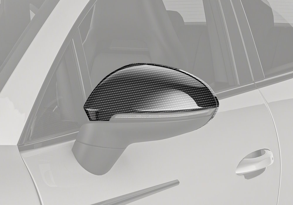 Porsche Cayenne fitted with Carbon Fiber Mirror Covers showcasing a sophisticated and sporty look