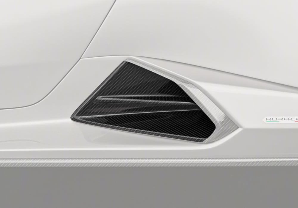 Lamborghini Huracan EVO RWD featuring Carbon Fiber Side Skirt Vent Trims seamlessly installed for a sporty and bold look