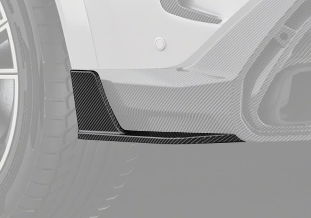 A seamlessly integrated view of the rear side splitters, highlighting their aerodynamic design and contribution to the vehicle's aggressive styling