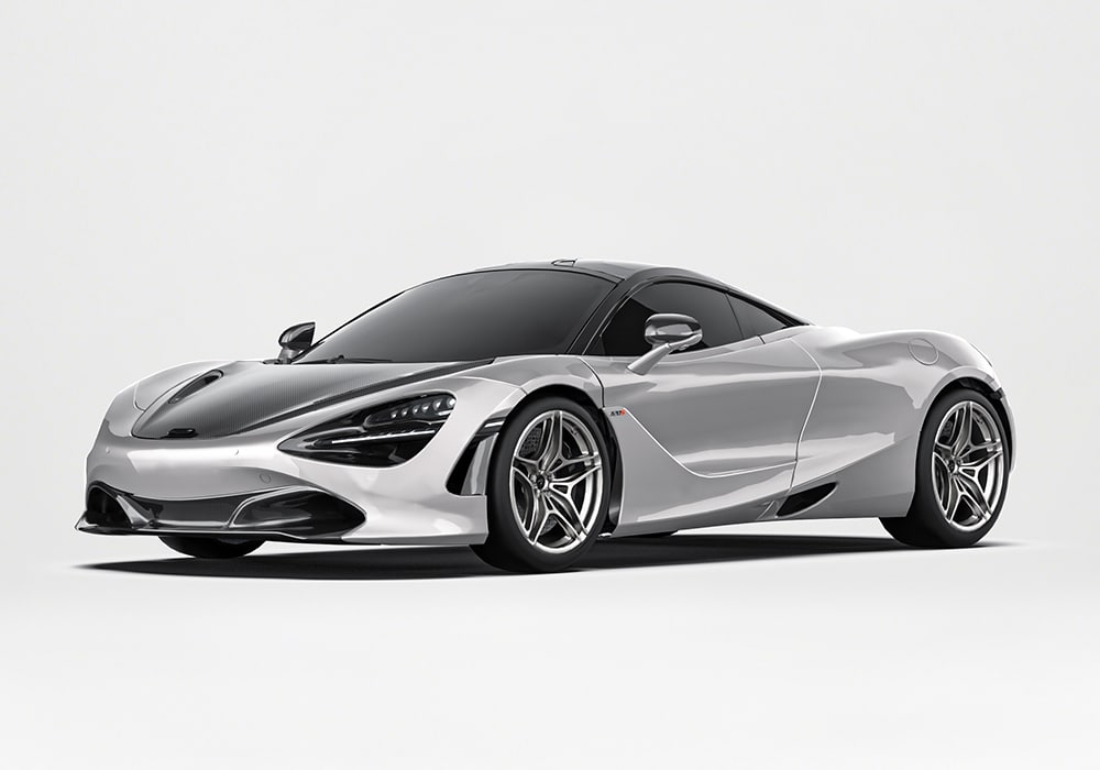 Full view of McLaren 720S equipped with Carbon Fiber Aero Kit showcasing an aggressive and race-inspired design