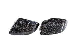 Close-up view of Lamborghini Huracan Carbon Fiber Mirror Covers showcasing impeccable texture and glossy surface