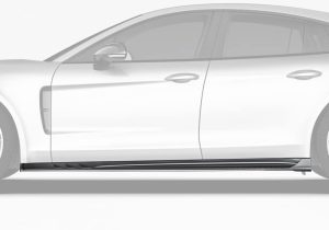 A detailed close-up of the side skirt’s carbon fiber weave, highlighting the precision craftsmanship and high-gloss UV coating