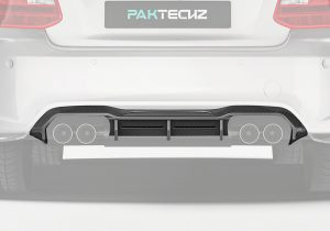 Zoomed-in photo highlighting the precision carbon fiber weave and UV-resistant glossy finish of the rear diffuser