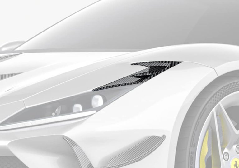 ช่องรับลมแก้มข้างหน้าคาร์บอนไฟเบอร์ Ferrari F8 PAKTECHZ