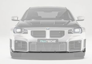 High-resolution image highlighting the premium weave pattern and glossy UV-resistant finish of the carbon fiber front lip