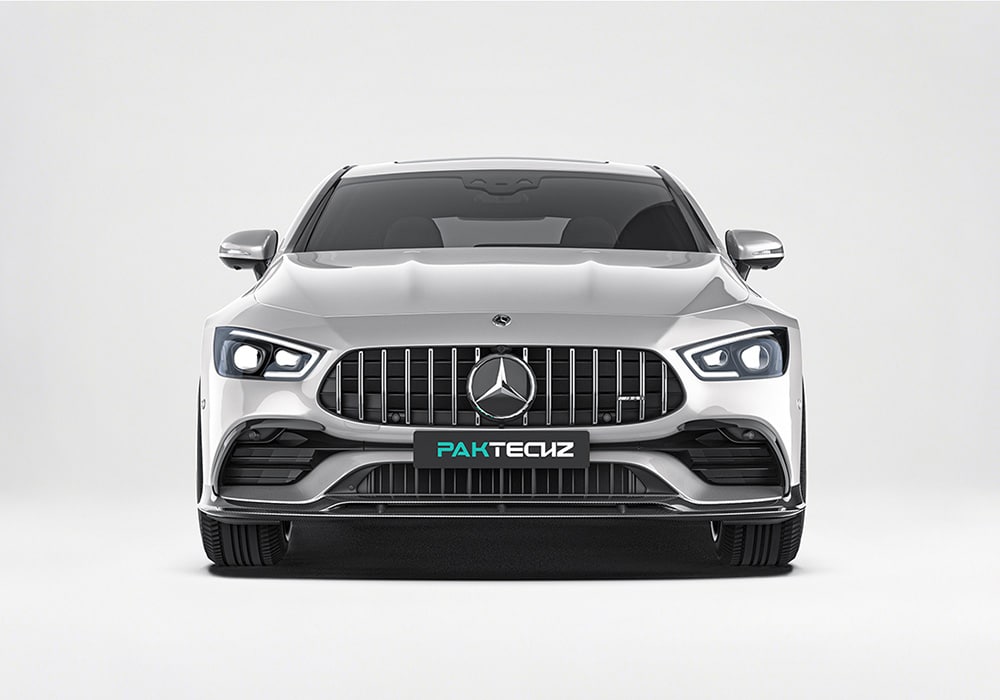 A detailed image focusing on the carbon fiber weave and the UV-resistant high-gloss finish, highlighting the precision craftsmanship of the aerodynamics kit