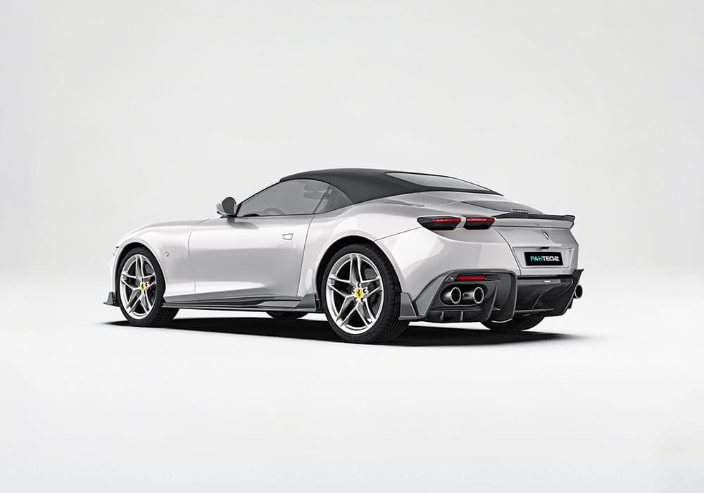 Detailed view of the sleek side skirts, showing their high-gloss finish and aerodynamic function