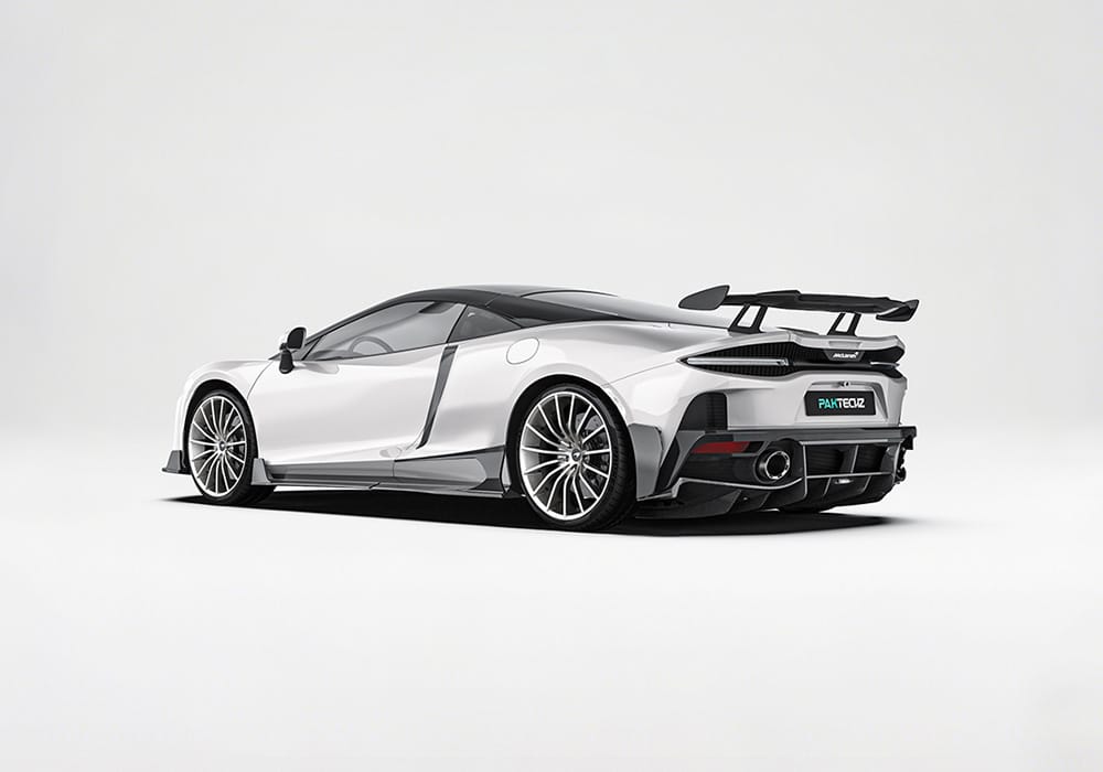 Bold rear-end design displaying the race-inspired aerodynamic enhancements added by the rear diffuser